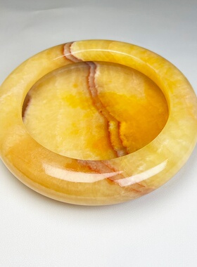 厂家 天然玉石阿富汗玉桔子玉石米黄玉烟灰缸烟缸玉摆件18cm