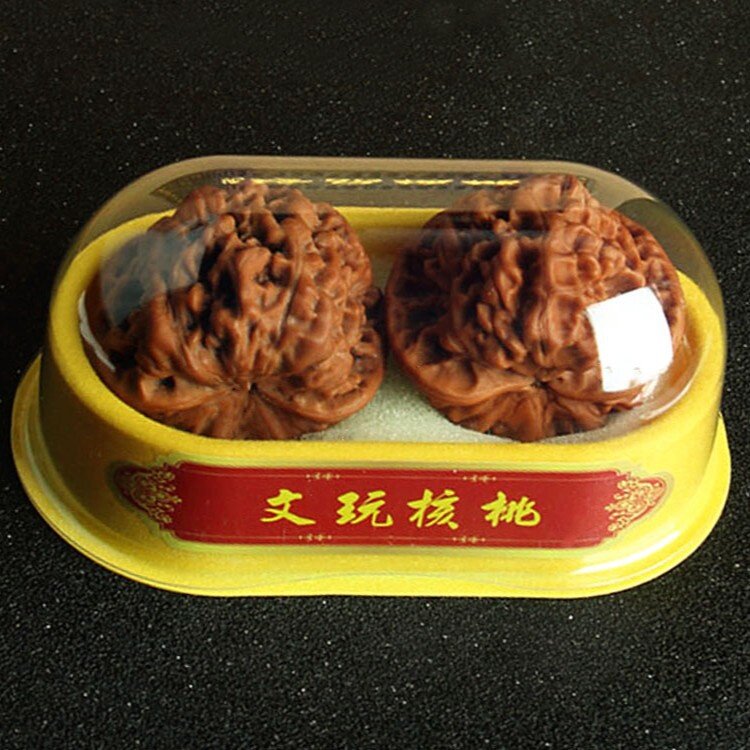天然文玩核桃礼盒款45mm48mm大官帽核桃送老年人礼物带收纳工具