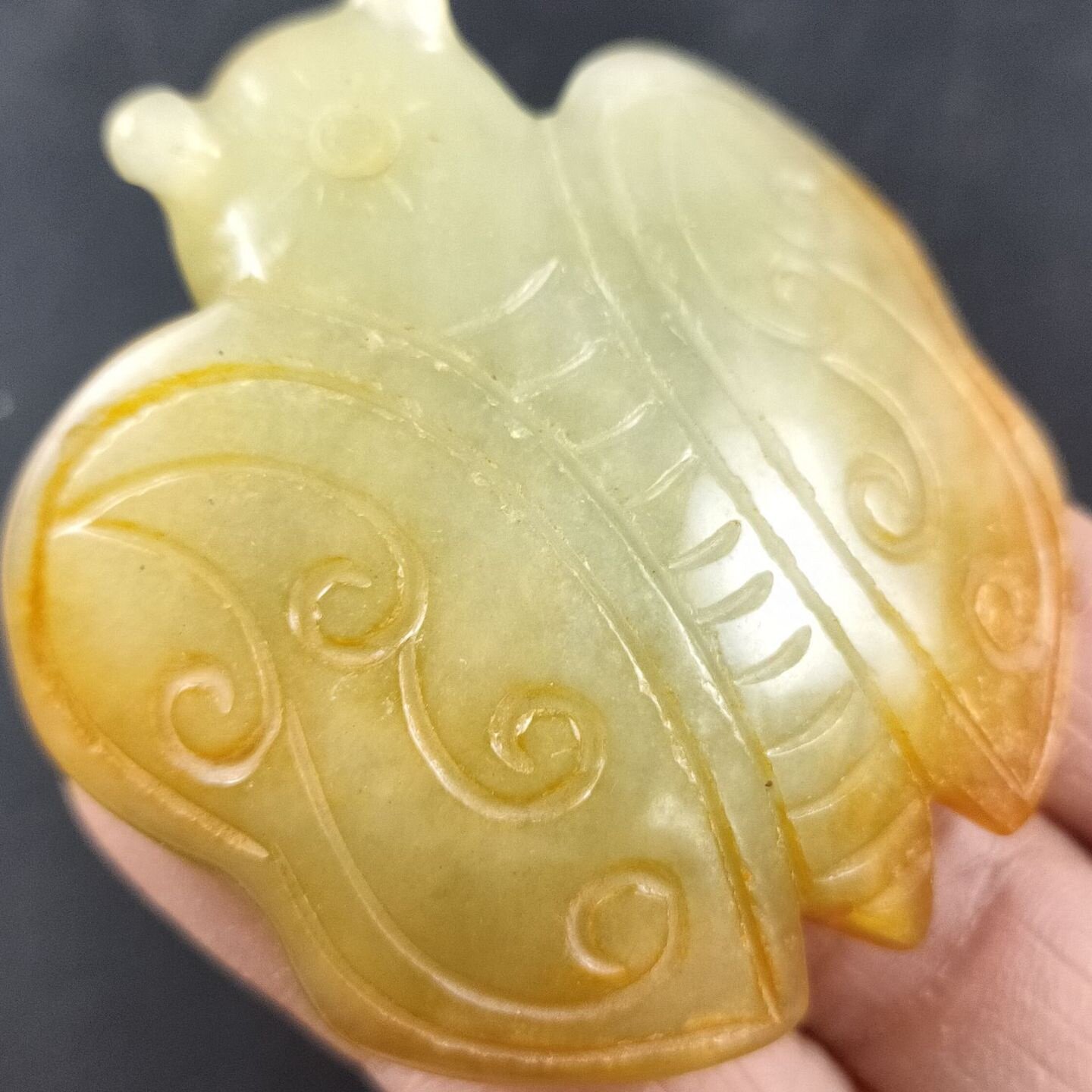 玉器仿古岫玉做旧复古工艺品金蝉知了玉佩吊坠批发