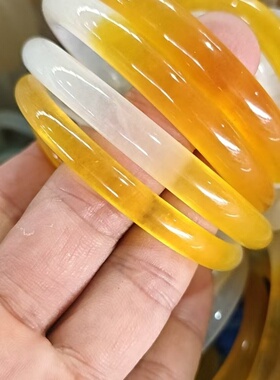 厂家一手直批直播供货天然山水意境玉镯冰透烟灰水墨丹青手镯