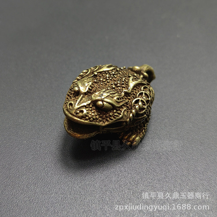 铜器批发铜器金蟾铃铛小挂件 金蟾车挂包挂钥匙挂坠小饰品批发