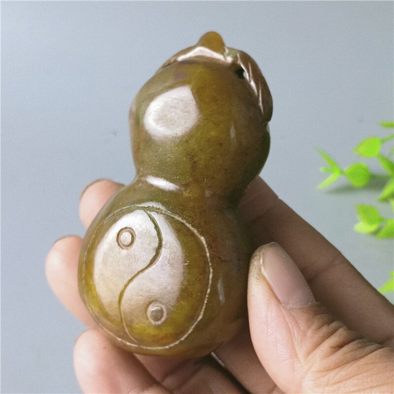 古玩玉器复古双面玉葫芦八卦福字葫芦腰挂吊坠玉佩批发