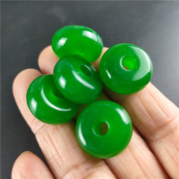 马来玉满绿算盘珠散珠手链项链DIY配饰