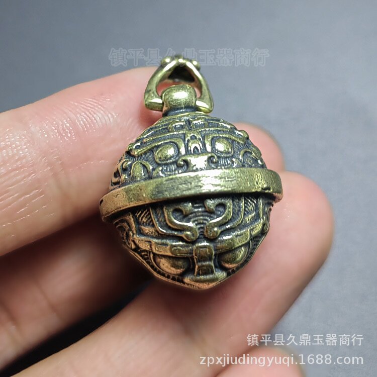 铃铛批发黄铜饕餮铃铛汽车钥匙扣挂件铃配饰创意礼品男女吊坠礼物