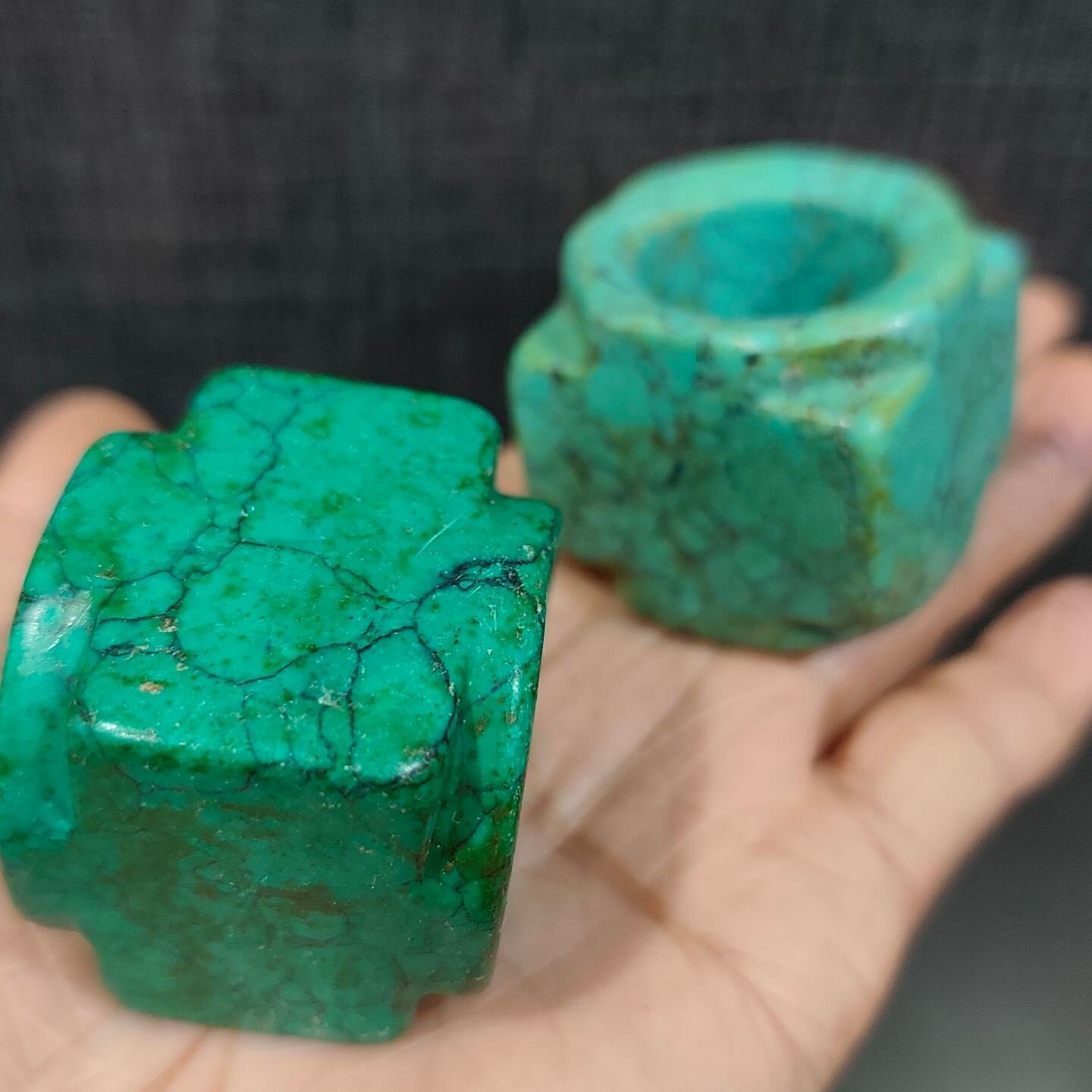 古玩杂项仿古做旧工艺品树脂仿绿松石良渚文化玉琮手把件摆件