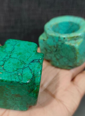 古玩杂项仿古做旧工艺品树脂仿绿松石良渚文化玉琮手把件摆件