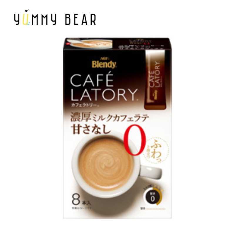 AGF Blendy 即冲浓厚无糖牛奶咖啡88克8条入咖啡与牛奶的绝妙比例