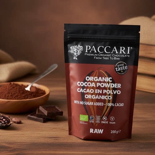 PACCARI 有机无糖可可粉200g全素厄瓜多尔可可粉浓郁朱古力香冲泡