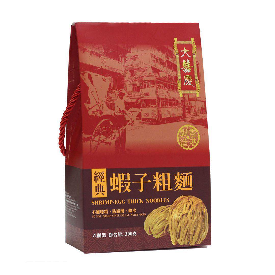 大囍庆 - 经典虾子粗面手挽装粗面6个装传统手工制作香港特色干面
