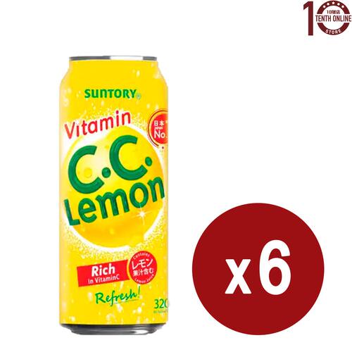 Suntory三得利有气柠檬饮品CC Lemon罐装6x320ml清爽酸甜解暑饮料
