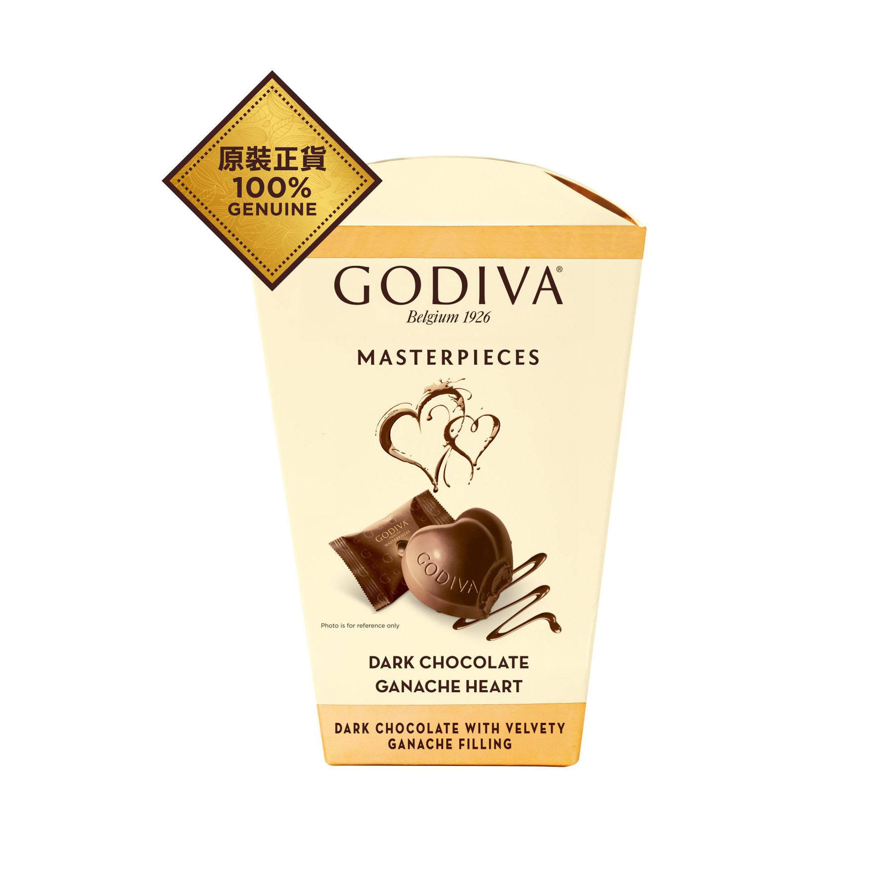 GODIVA Masterpieces巧克力酱黑巧克力盒装独立包装黑心形巧克力