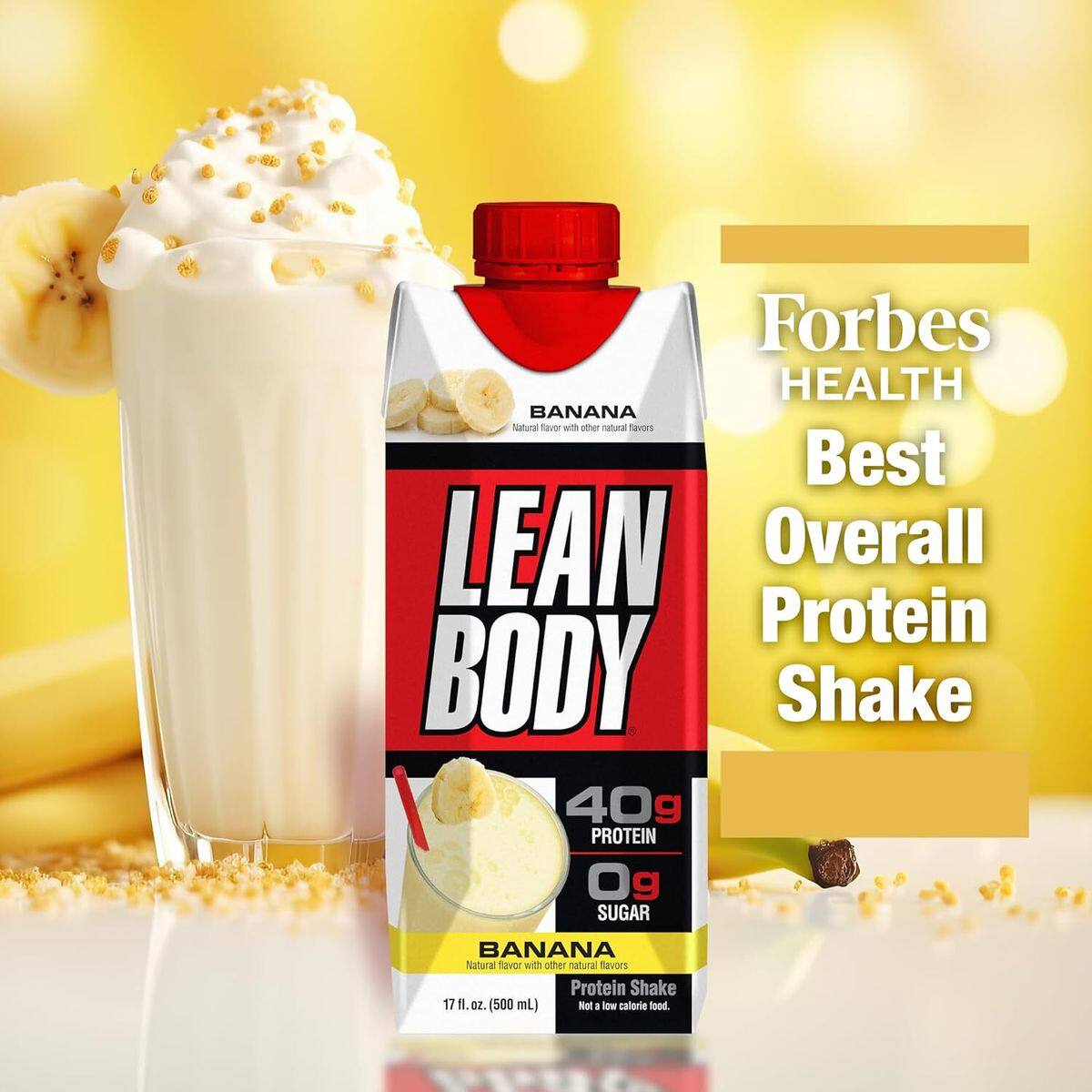 进口LABRADA Lean Body 蛋白饮品香蕉味40克高蛋白质零糖500mlX12