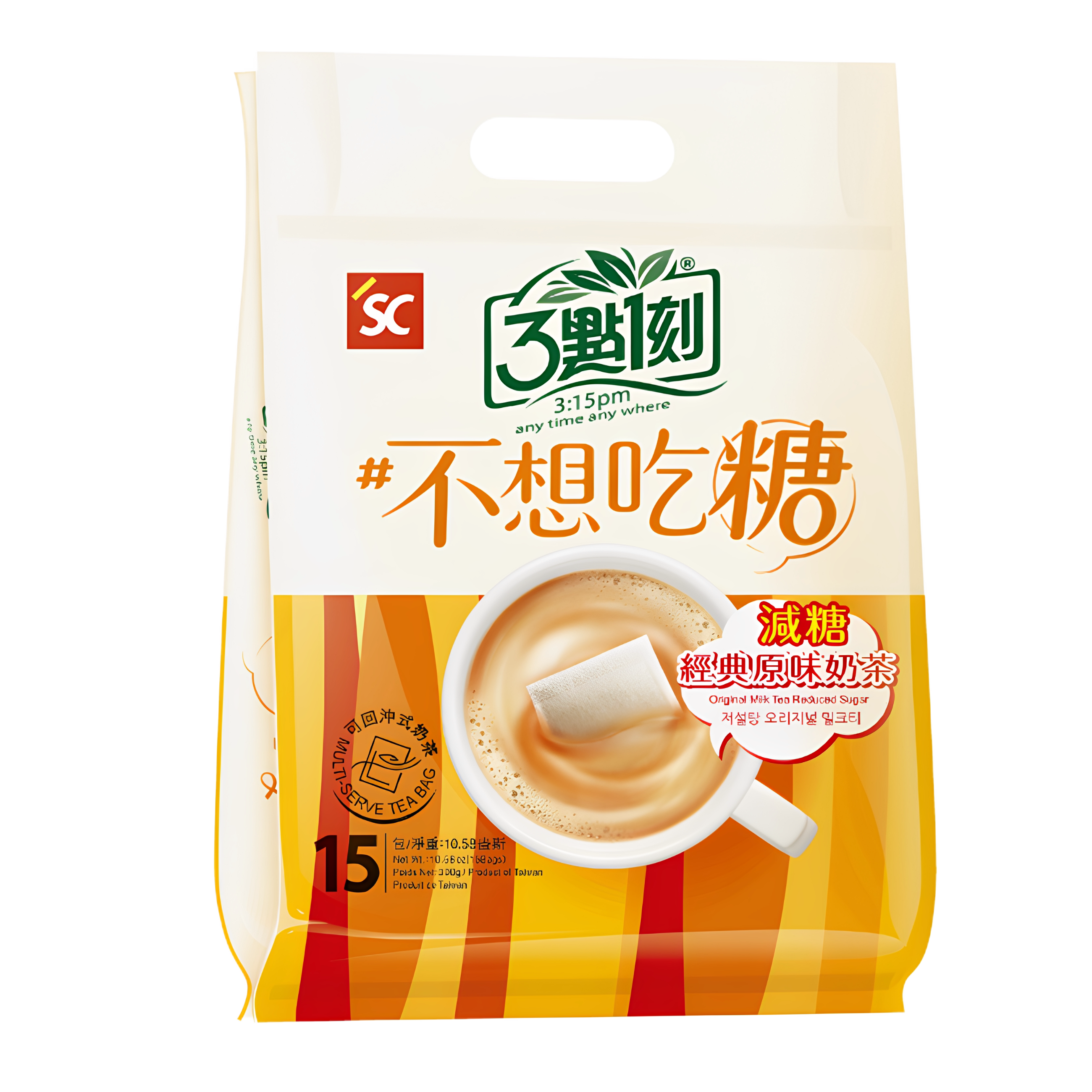 3点1刻经典原味奶茶减糖版20g*15包低糖低负担香浓茶香下午茶冲泡