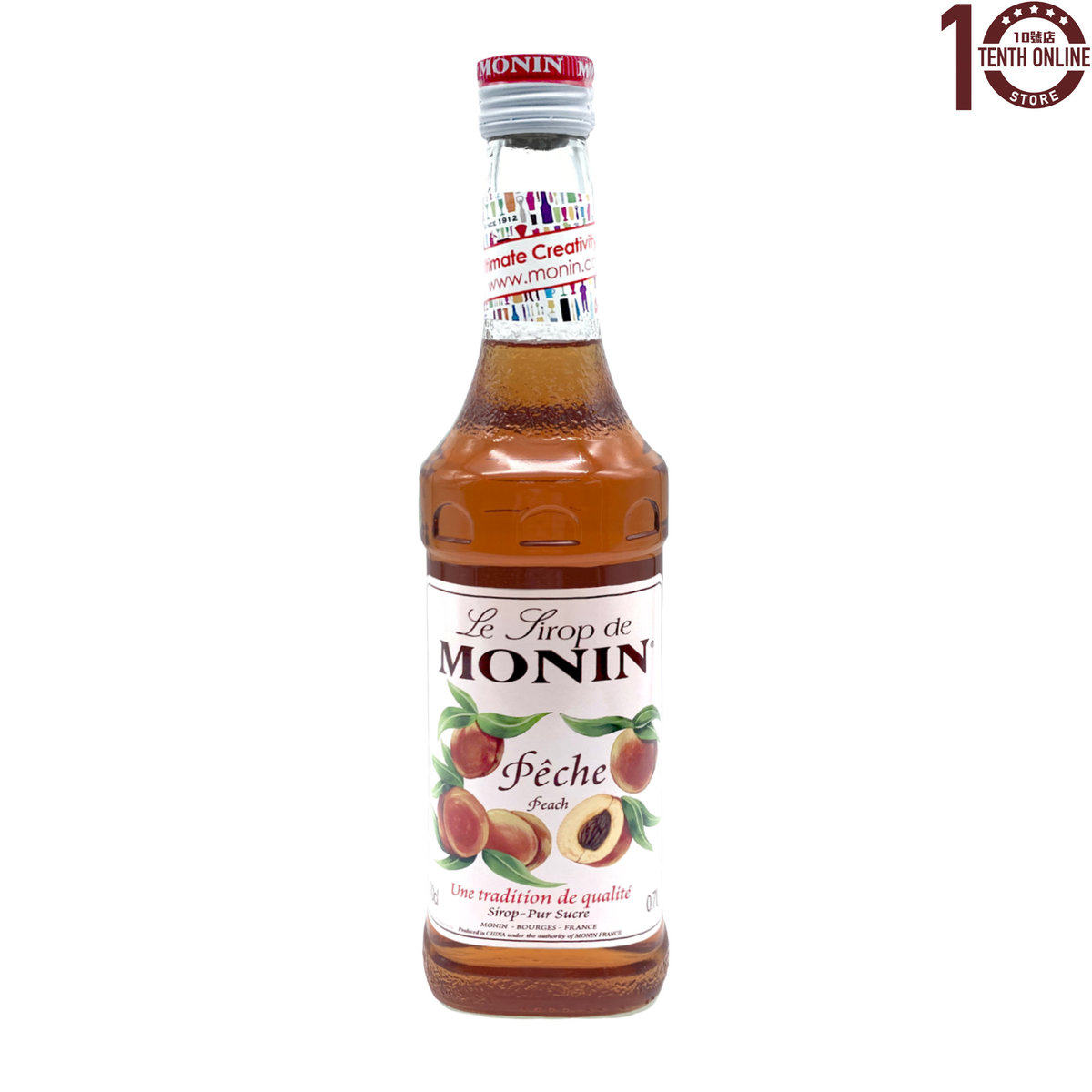 MONIN MONIN桃子糖浆700ml蜜桃果味烘焙专用商用原料果糖浆桃子味