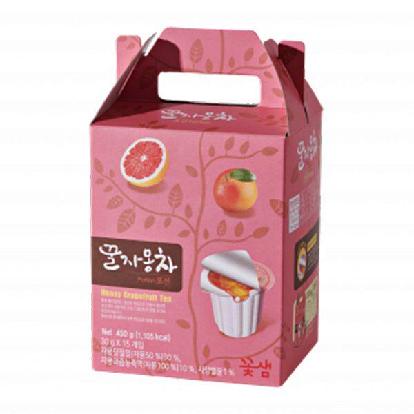 花泉韩国蜂蜜西柚茶独立包装30gx15进口茶饮礼盒装蜂蜜茶高端进口