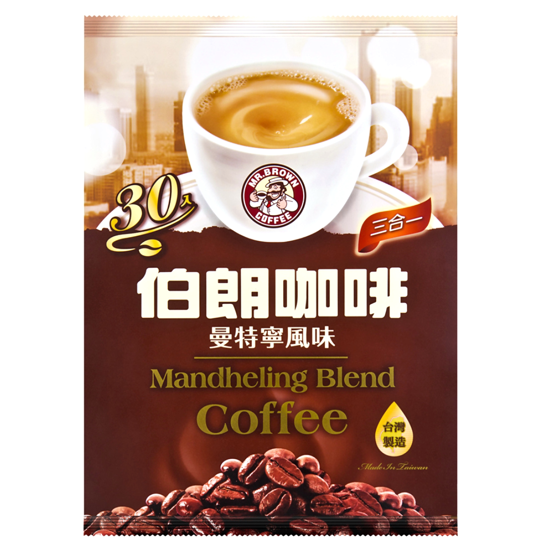 Mr. Brown Coffee伯朗先生咖啡曼特宁风味咖啡三合一速溶30包入装