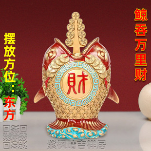 李居明2026吉祥物放置东方位树脂摆件鲸吞万里财马年吉祥物李居明