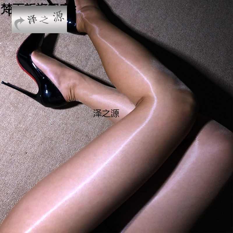网红新款极光油亮无缝360连裤袜0d超薄夏季马油防勾黑丝袜女