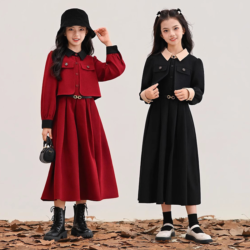 女大童连衣裙假两件秋冬高级感
