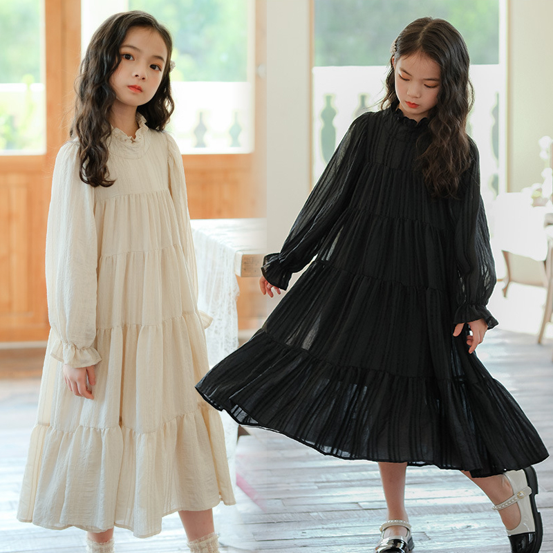 森系女童连衣裙秋季洋气蛋糕裙