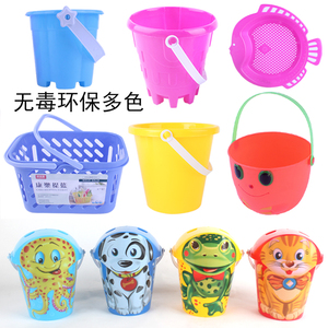 儿童磁性钓鱼玩具配件 装鱼小桶 小框 筛子 提篮 大号沙滩桶