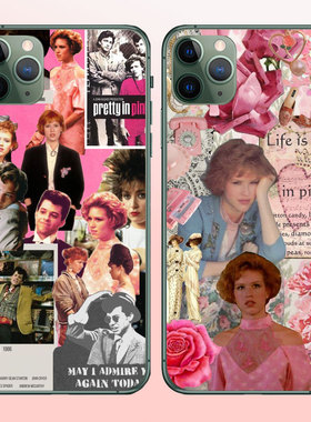 红粉佳人 Pretty in Pink回忆80年代适用苹果14promax手机壳iPhoneXR莫利林沃德美国青春电影插画
