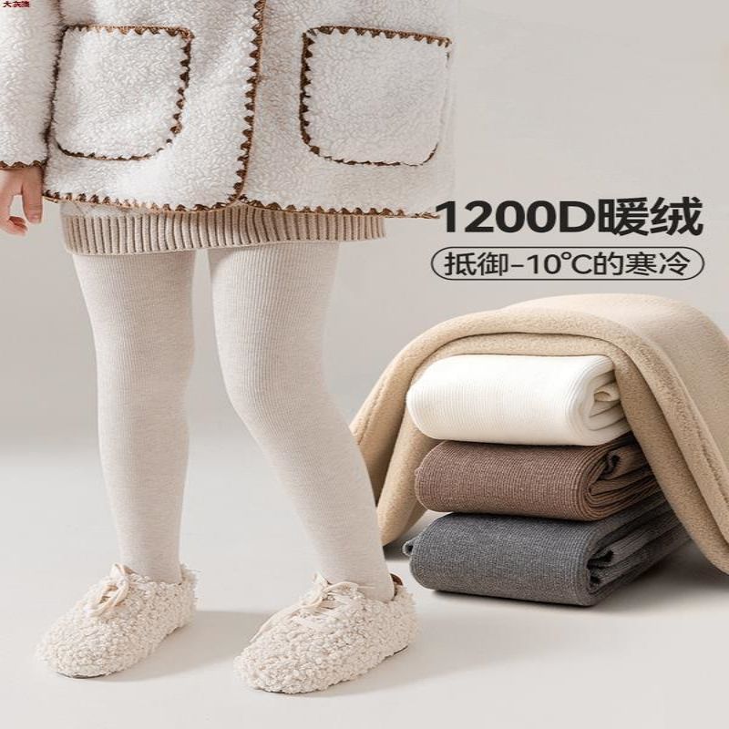 女童打底裤秋冬加绒加厚