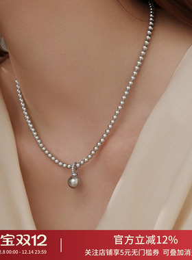 饰悟施家真多麻灰珍珠项链女款