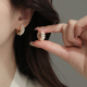 轻奢法式 小众设计感精致镶钻复古高级感耳圈耳饰 珍珠耳环2026新款