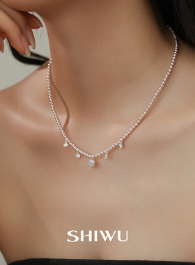 轻奢锆石吊坠珍珠锁骨链女新款