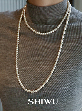 饰悟银饰珍珠女长款叠戴