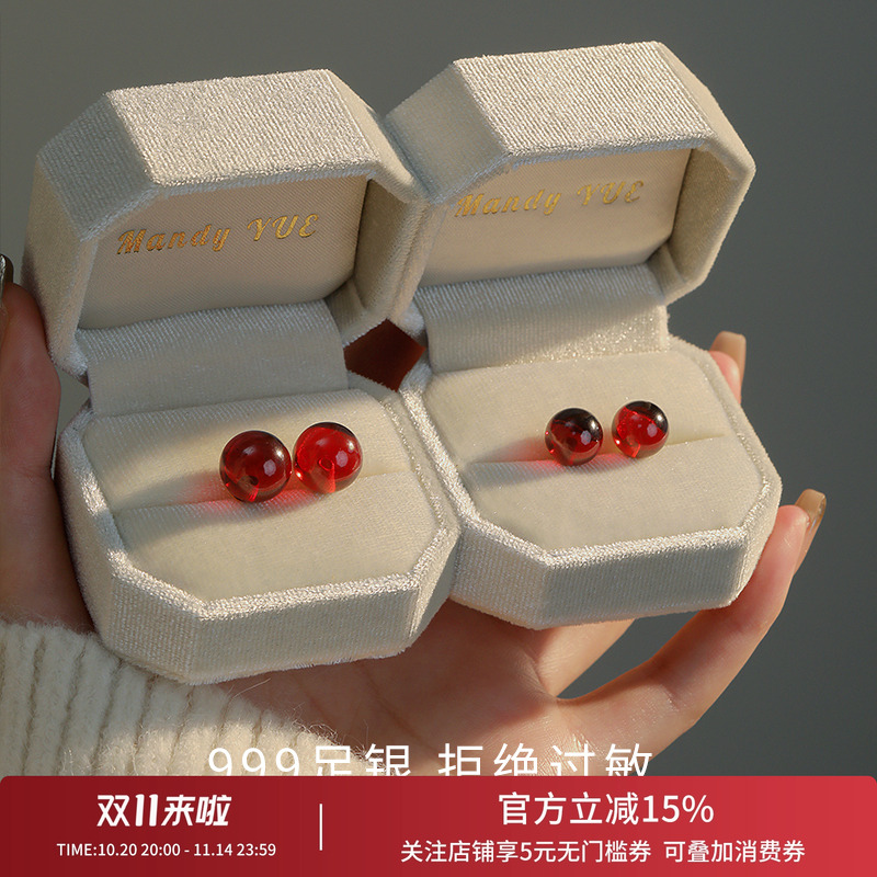 饰悟银饰999纯银秋冬女秋冬耳钉