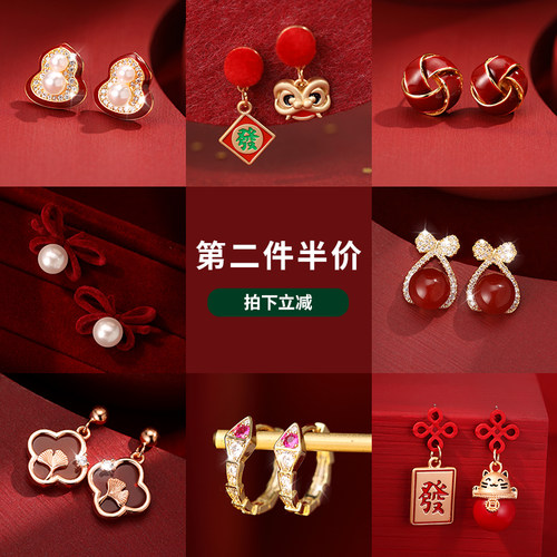 饰悟银饰蝴蝶耳钉纯银耳环女