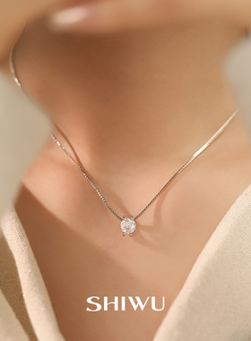 超闪玫瑰金牛头方形锆石锁骨链