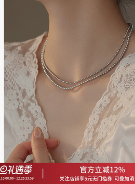 饰悟施家灰色珍珠项链女