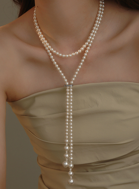 饰悟一款多戴珍珠毛衣链女轻奢