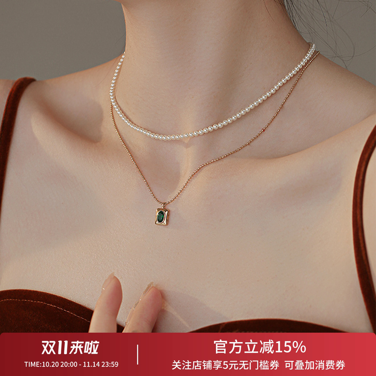 饰悟银饰小珍珠项链轻奢小众