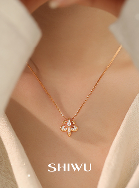 2026新款金色鸢尾花满钻锁骨链