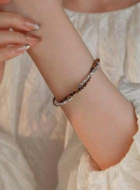 饰悟银饰双层碎银子手链女秋冬