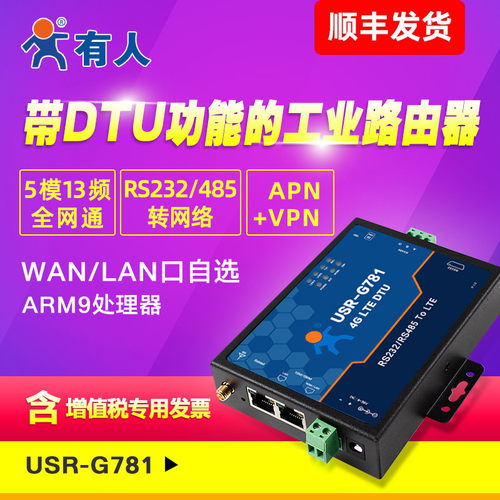 4G工业级无线路由器232/485串口有人物联网G781全网通插卡DTU模块 - 封面
