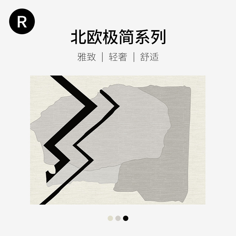 瑞鑫原创莫兰迪色系高级灰色家用客厅地毯沙发茶几地垫卧室床边毯