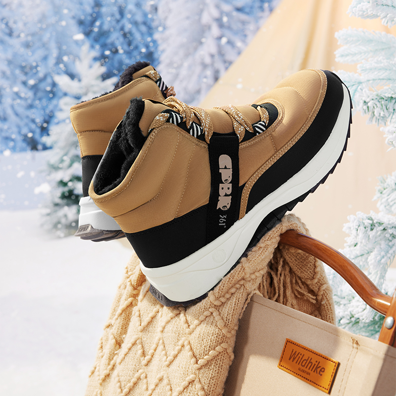 绒雪361男鞋运动鞋2025秋冬新加绒加厚高帮防滑东北棉鞋雪地靴女