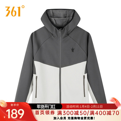 361外套约基奇冬季连帽开襟绒里卫衣男士长袖宽松舒适运动夹克