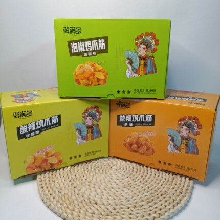 鲜满多泡椒味鸡爪筋酸辣柠檬味21g*30袋无骨凤爪肉小零食解馋