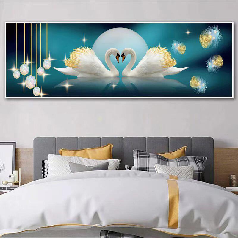 【加厚绣布】天鹅湖简约现代十字绣卧室儿童房33色满绣无勾边