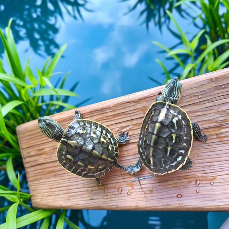 中华花龟小乌龟活物珍珠龟六线草龟活体花龟苗宠物水龟长寿观赏龟