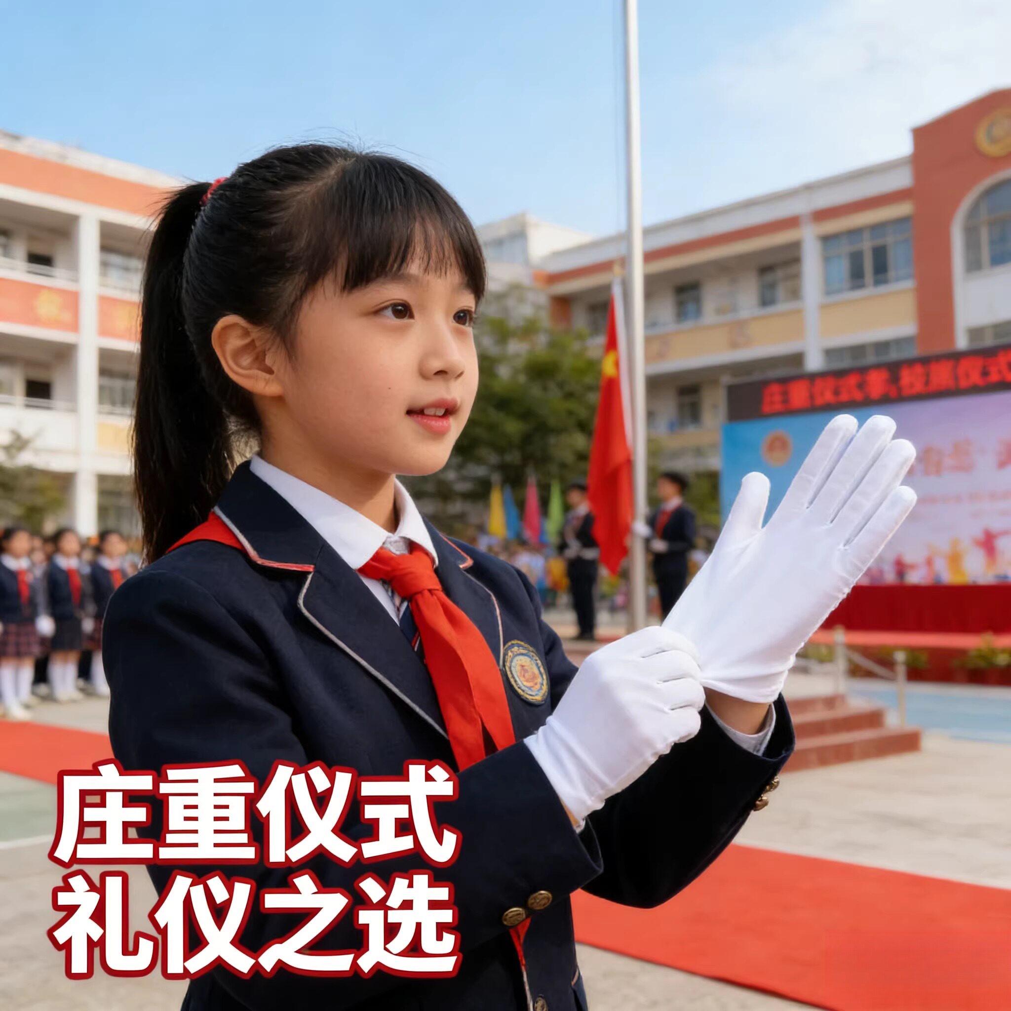 白手套幼儿童少先队做操小学生运动会升旗舞蹈表演出礼仪高弹手套