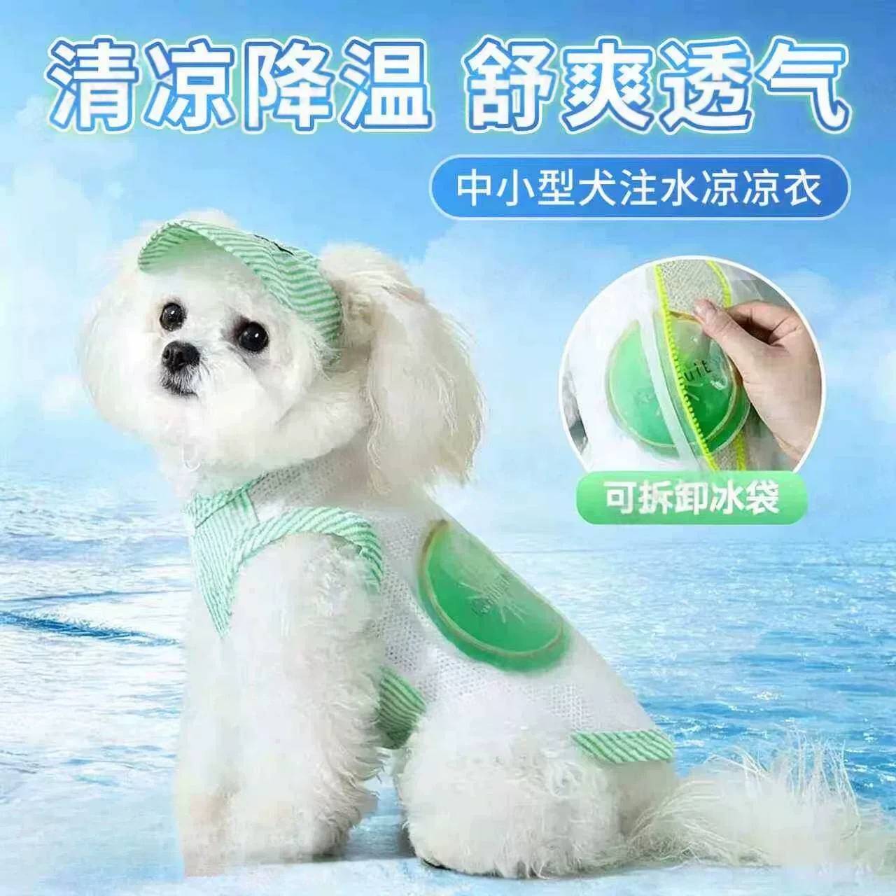 注水凉凉衣狗狗降温卡通水果冰袋夏季中小型犬狗狗户外宠物狗衣服