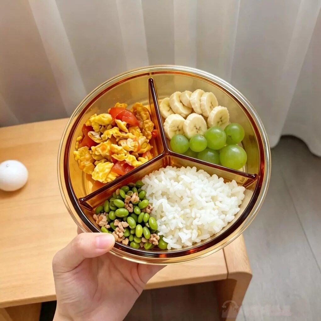 分格饭盒上班族玻璃保鲜盒微波炉加热水果便当盒分装盒食品级可携