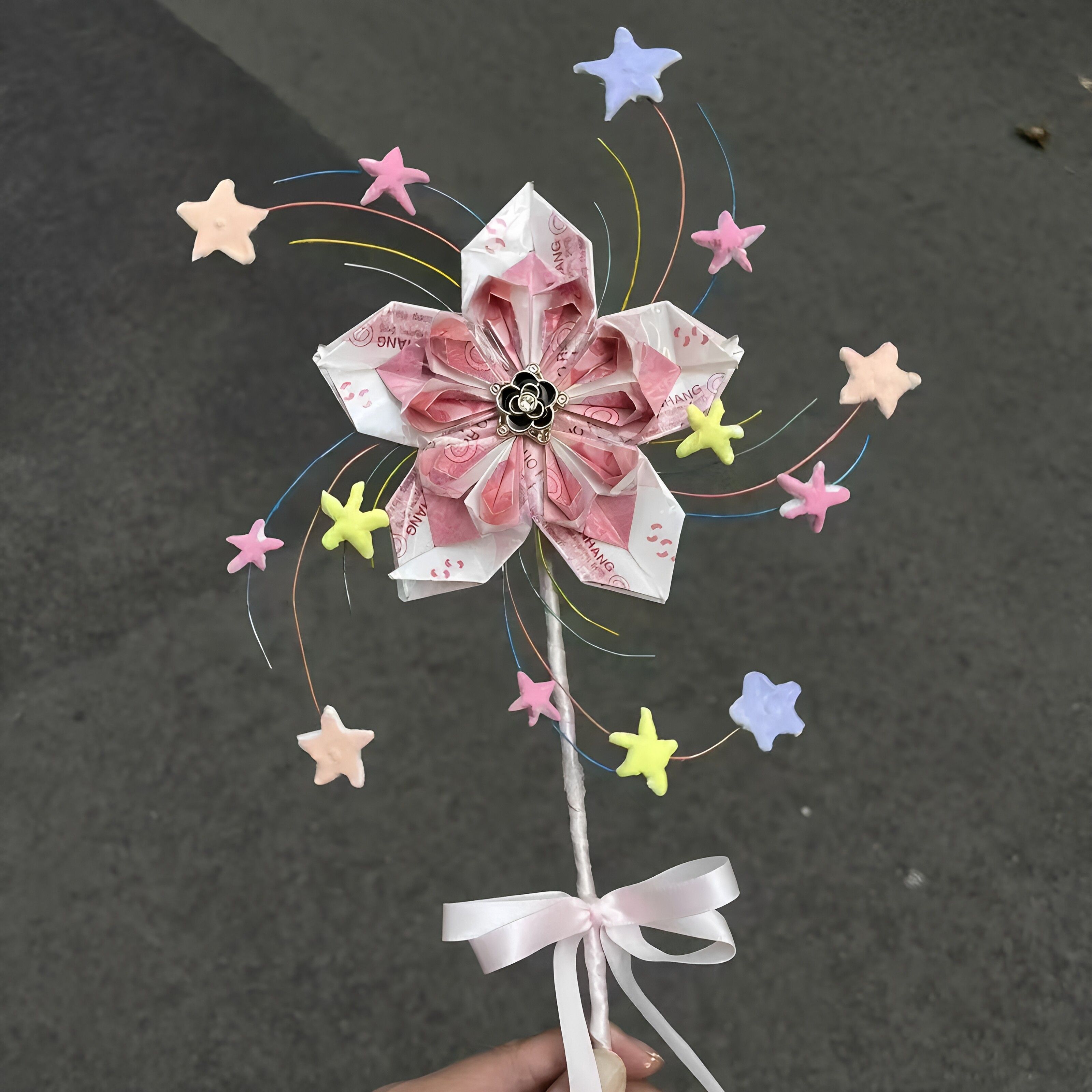 有钱花旋转风车花束创意手工DIY自制小风车七夕礼物送女朋友闺蜜